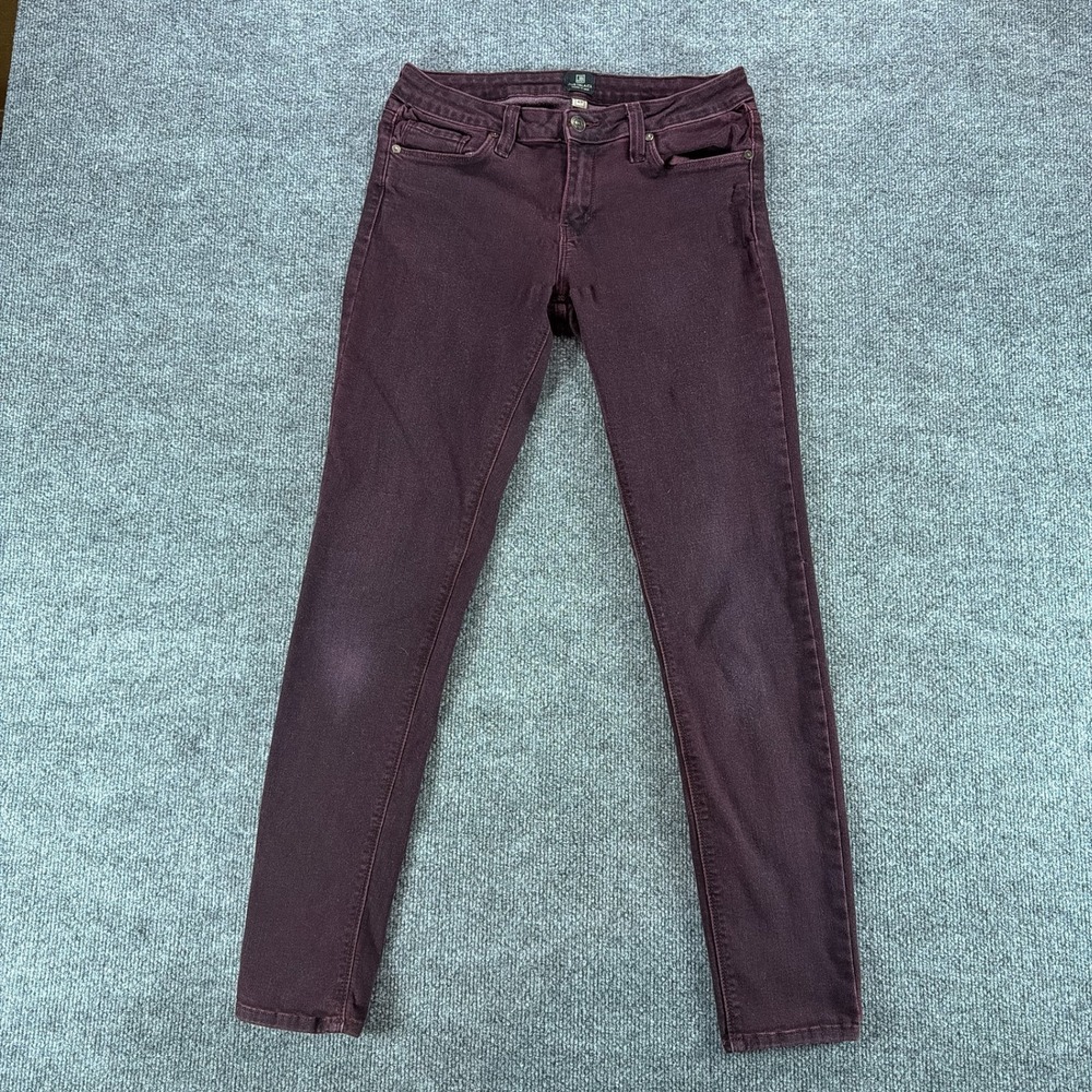 Just Black Womens Skinny Jeans Size 29 Burgundy Mid Rise Stretch Denim USA Made
